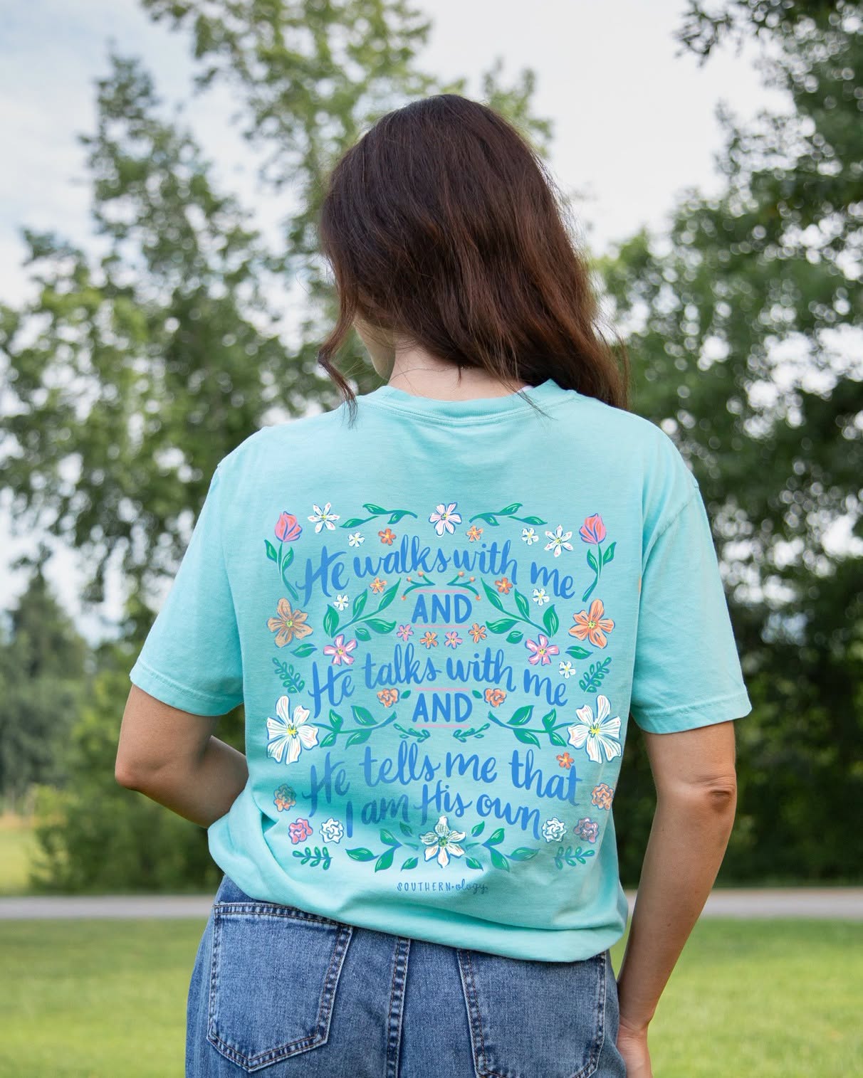 Southernology He Walks with Me Faith Comfort Colors T-Shirt