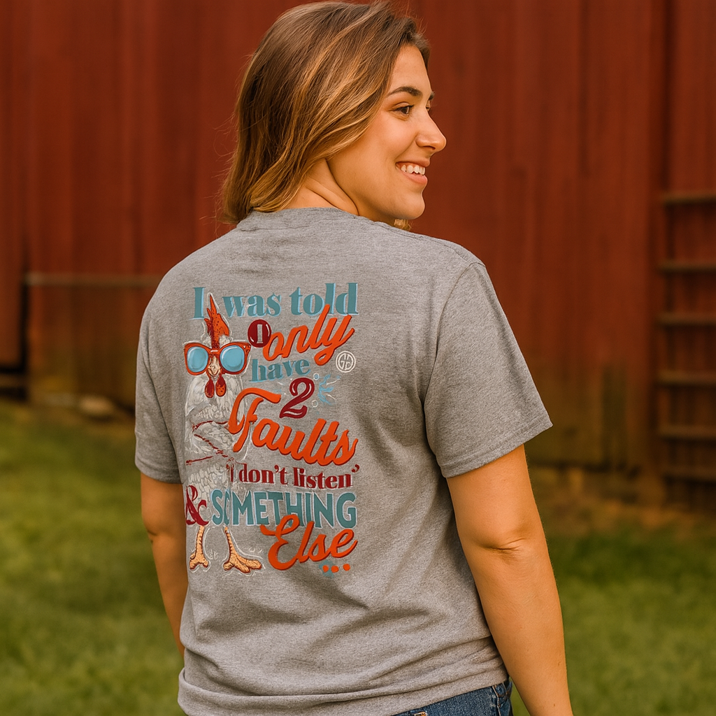 Girlie Girl Originals Two Faults Chicken T-Shirt - SimplyCuteTees