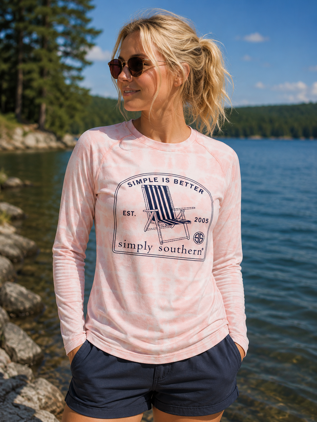 Simply Southern Simple Is Better Beach Rash Guard Swim UV Protection Long Sleeve T-Shirt