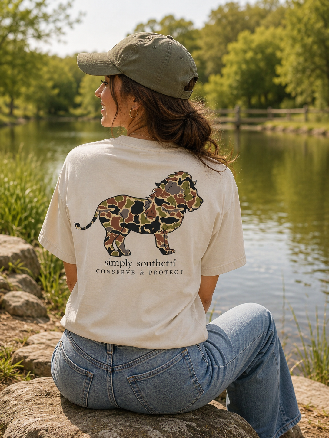 Simply Southern Lion Tracker Camo Clay T-Shirt