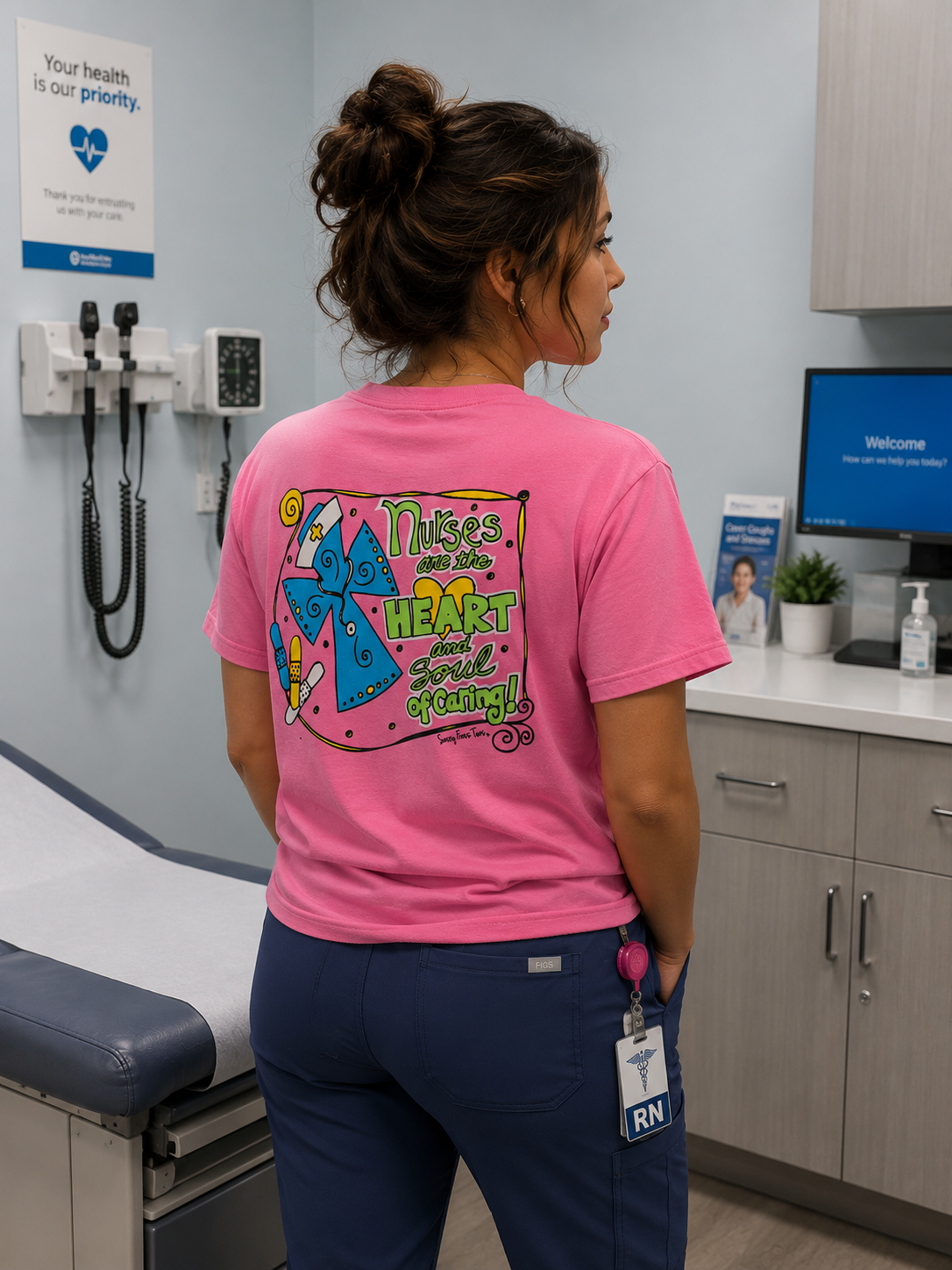 SALE Sassy Frass Funny Nurses Heart And Soul Girlie Bright T Shirt