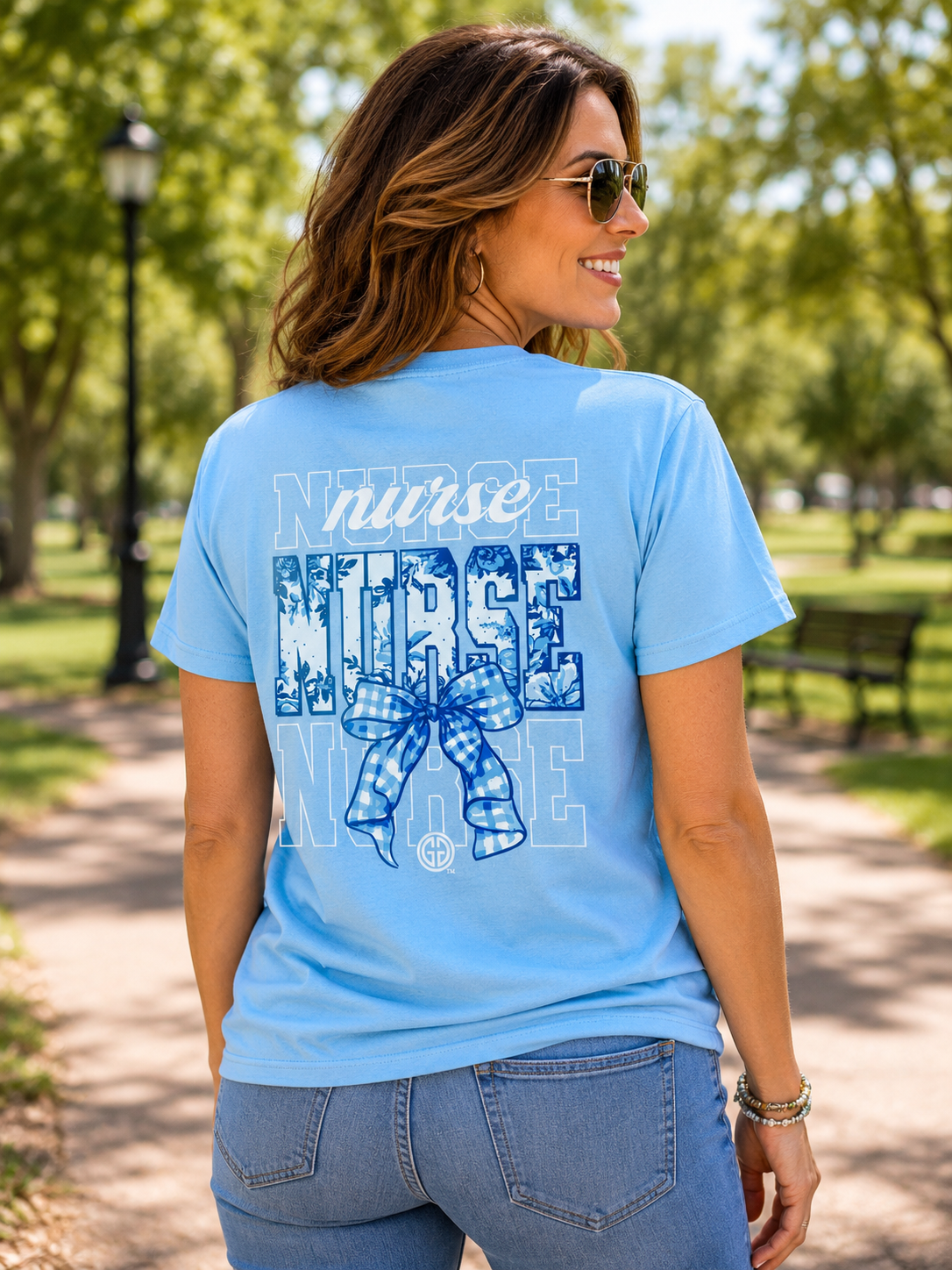 Girlie Girl Originals Blessed Nurse Bow T-Shirt