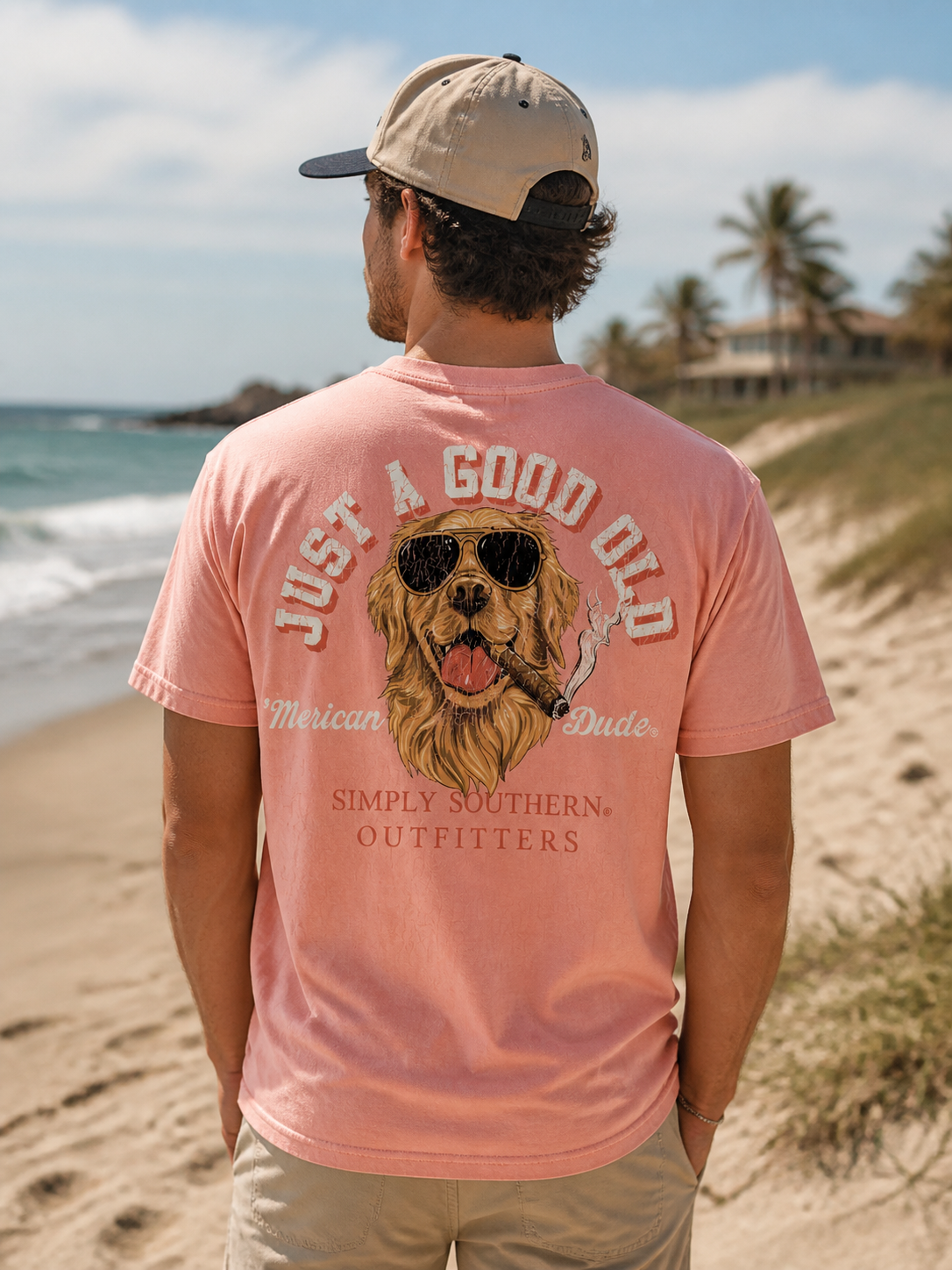 Simply Southern Merican Dude Golden Mineral Washed Unisex T-Shirt