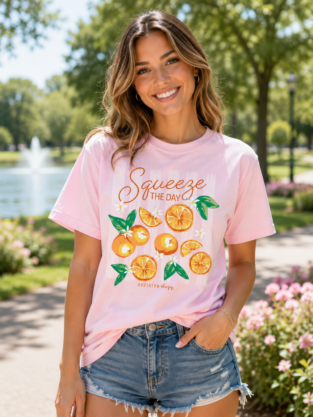 Southernology Squeeze the Day Oranges Comfort Colors T-Shirt