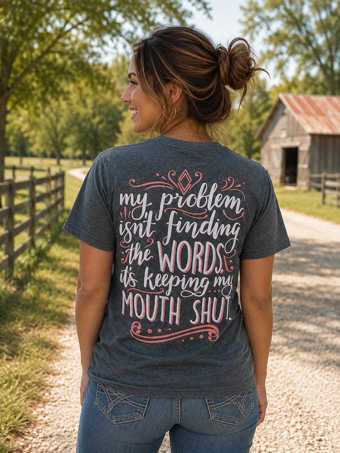 Southern Attitude Preppy Keep My Mouth Shut T-Shirt