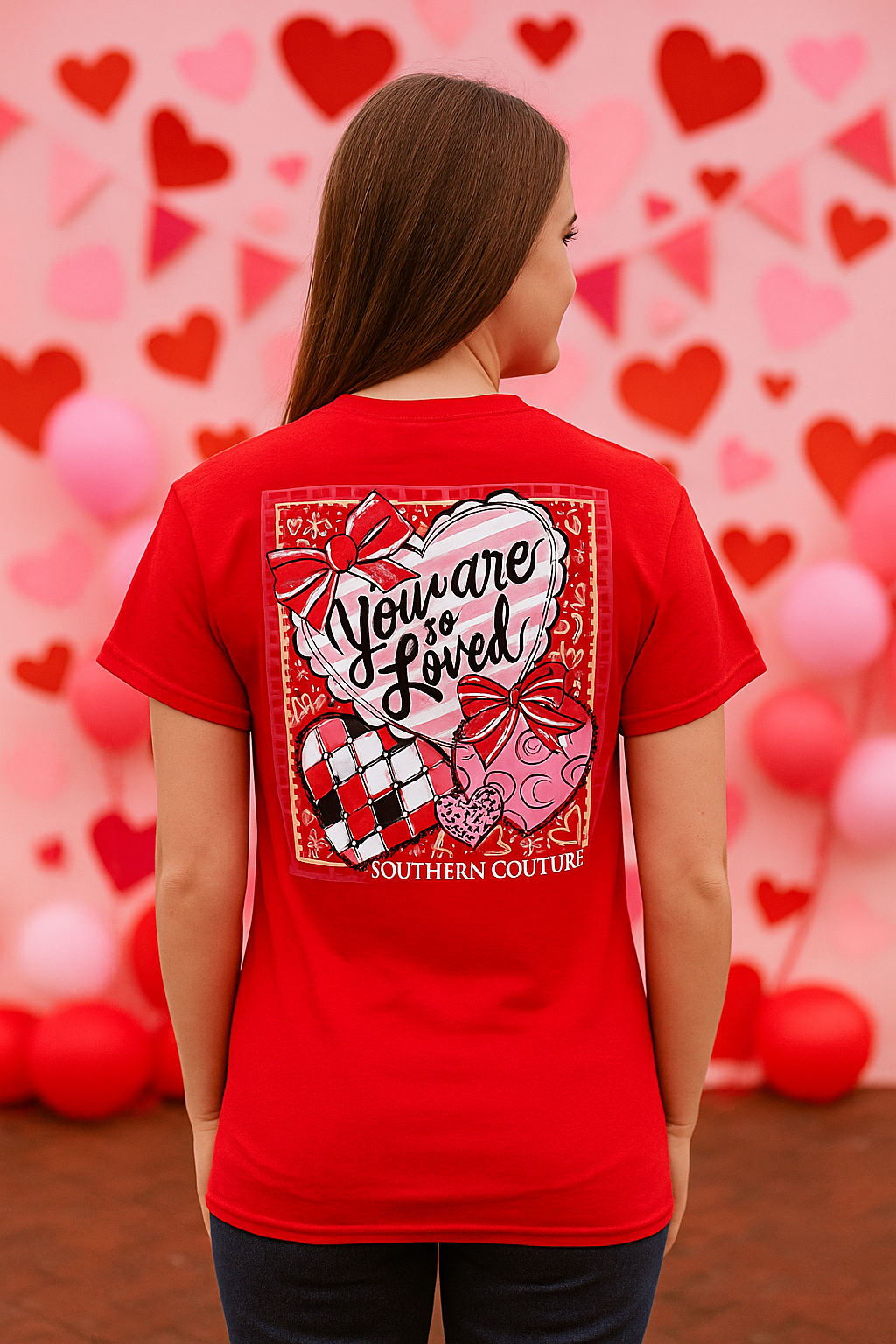 Southern Couture Classic You Are So Loved Hearts  T-Shirt - SimplyCuteTees