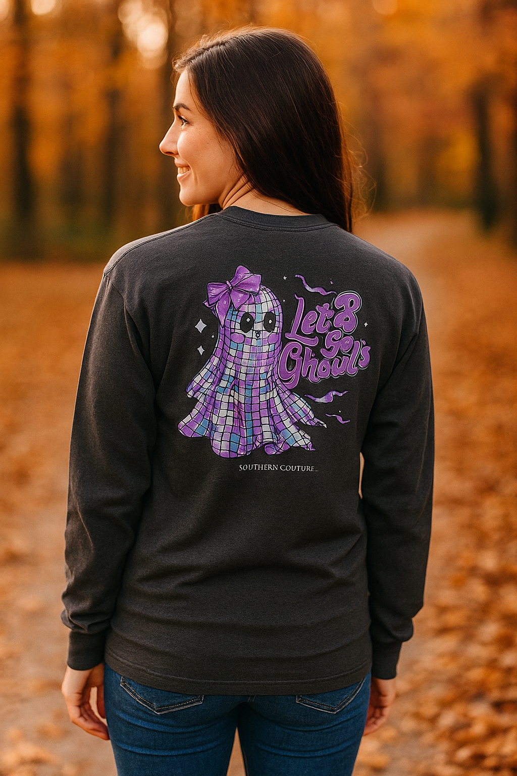 Southern Couture Classic Let's Go Ghouls Fall Long Sleeve T-Shirt - SimplyCuteTees