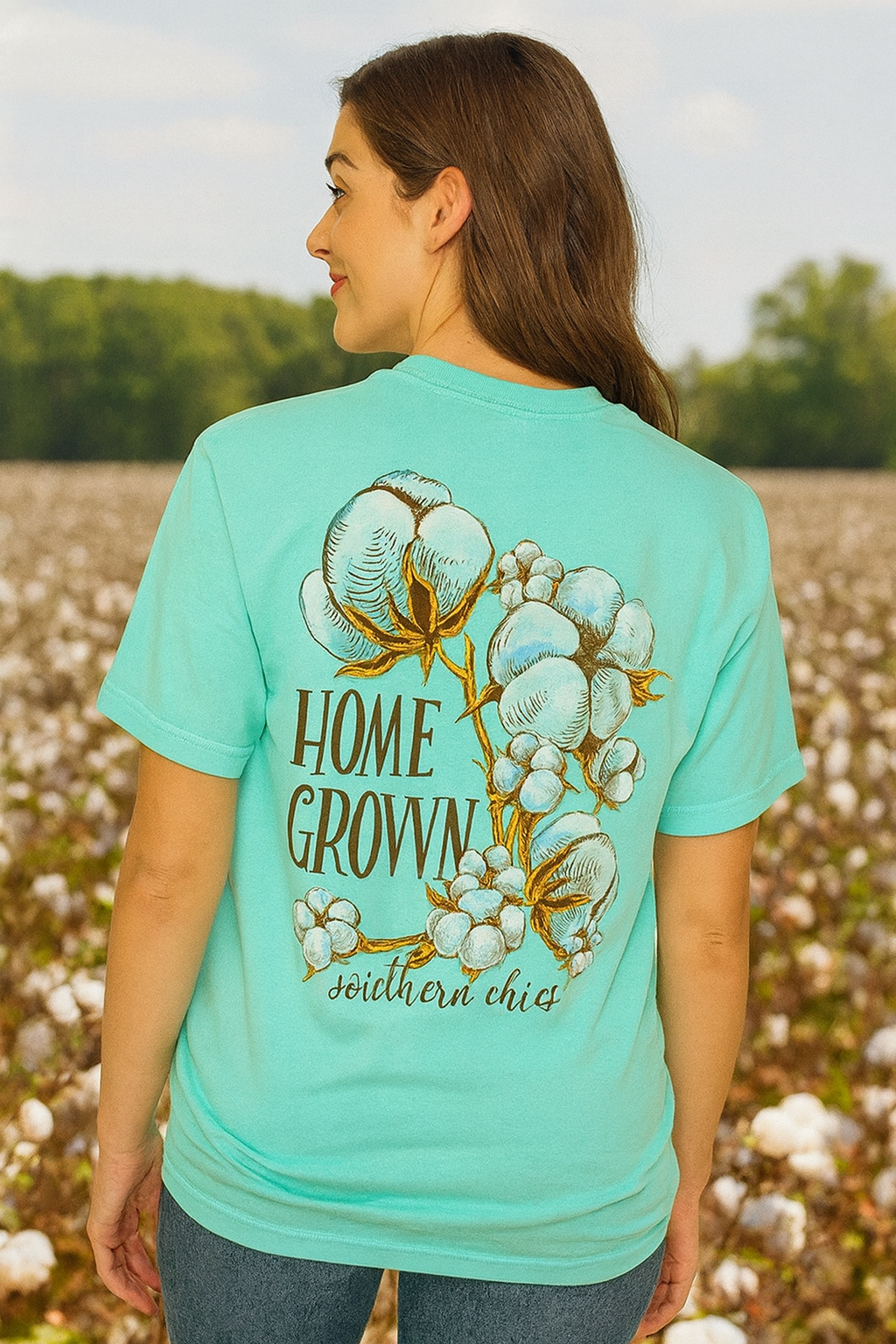 Southern Chics Apparel Home Grown Cotton Comfort Colors Girlie Bright T Shirt - SimplyCuteTees