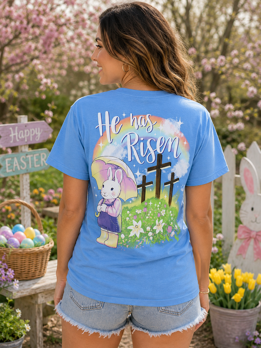 Southern Attitude Easter He Has Risen Bunny T-Shirt
