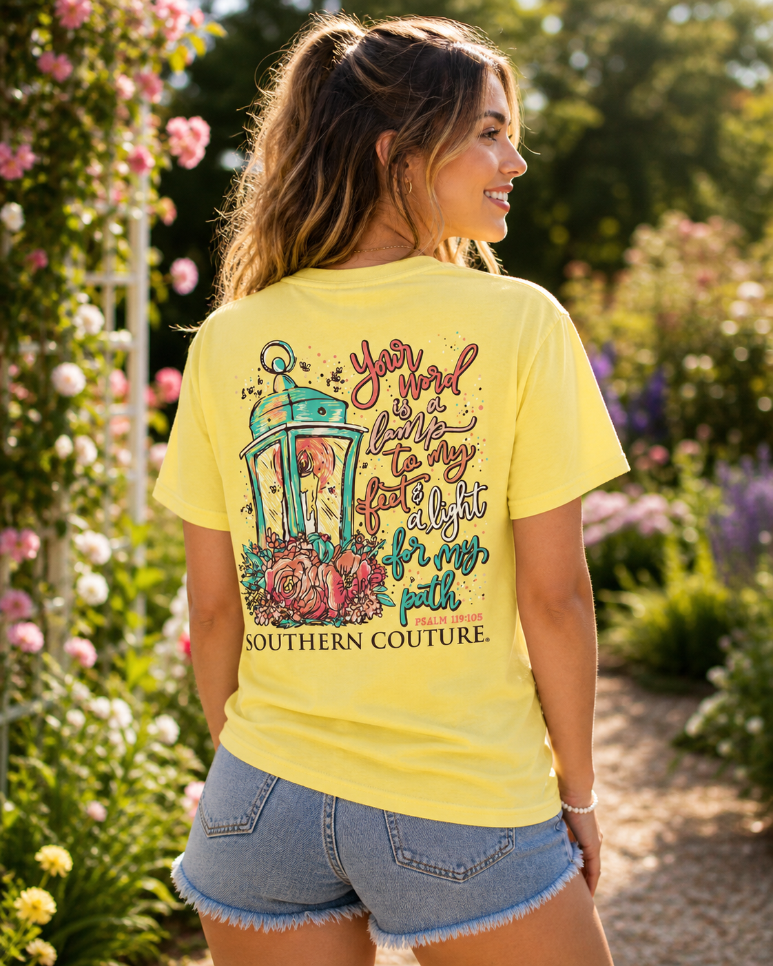 Southern Couture Classic Lamp Unto My Feet Faith T-Shirt