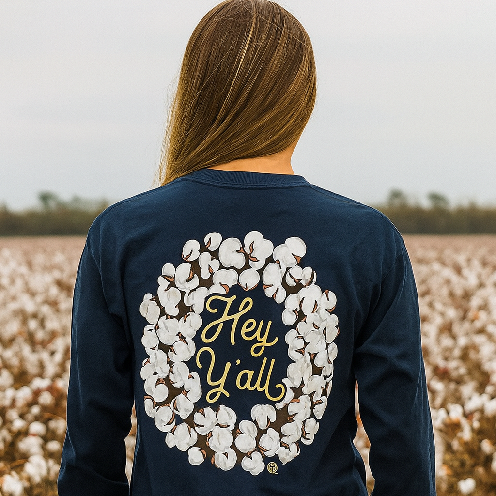 Girlie Girl Originals Preppy Hey Y’all Cotton Long Sleeve T-Shirt - SimplyCuteTees