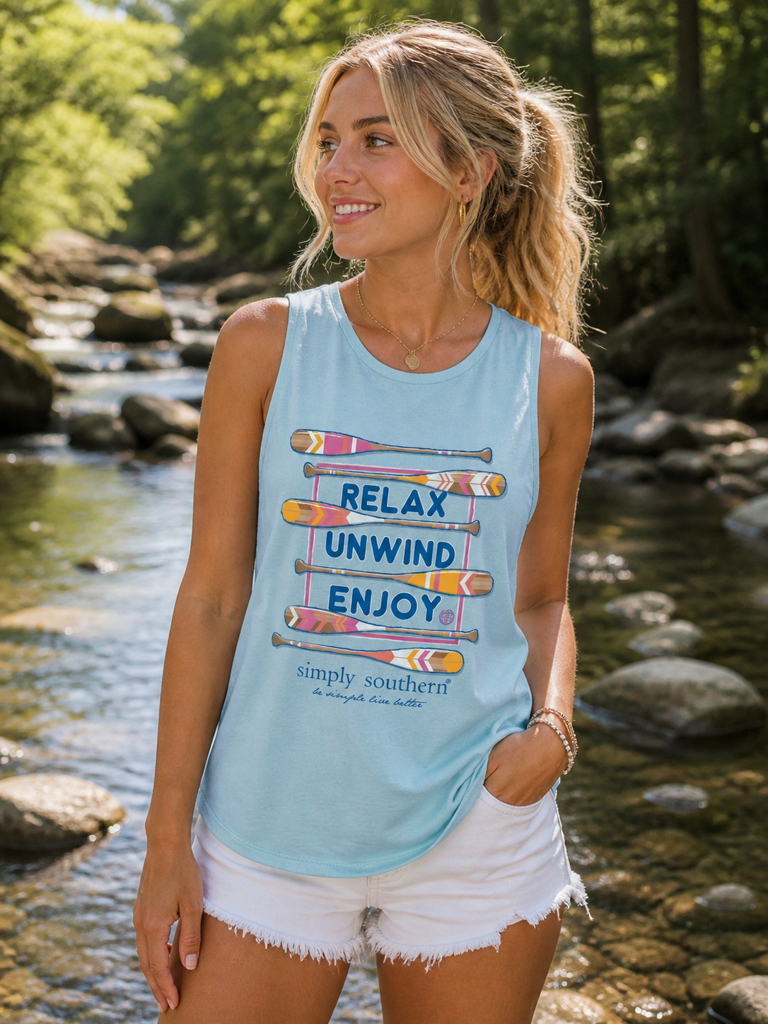 Simply Southern Preppy Relax Paddles Tank Top