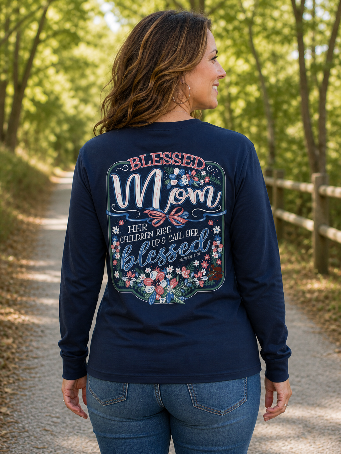 SALE Sassy Frass Blessed Mom Flowers Bright Girlie Long Sleeves T Shirt