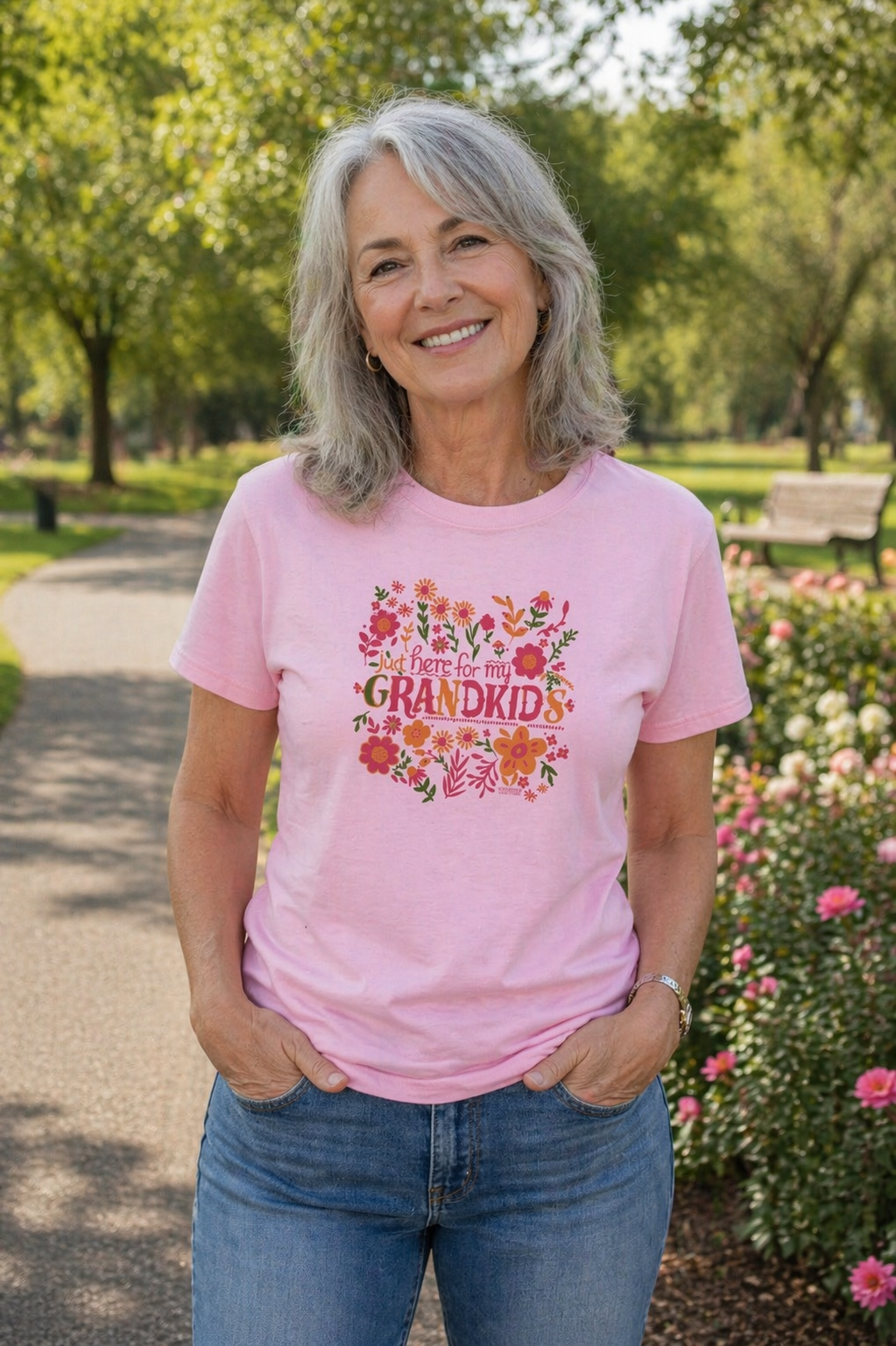 Southern Couture Soft Here For My Grandkids T-Shirt