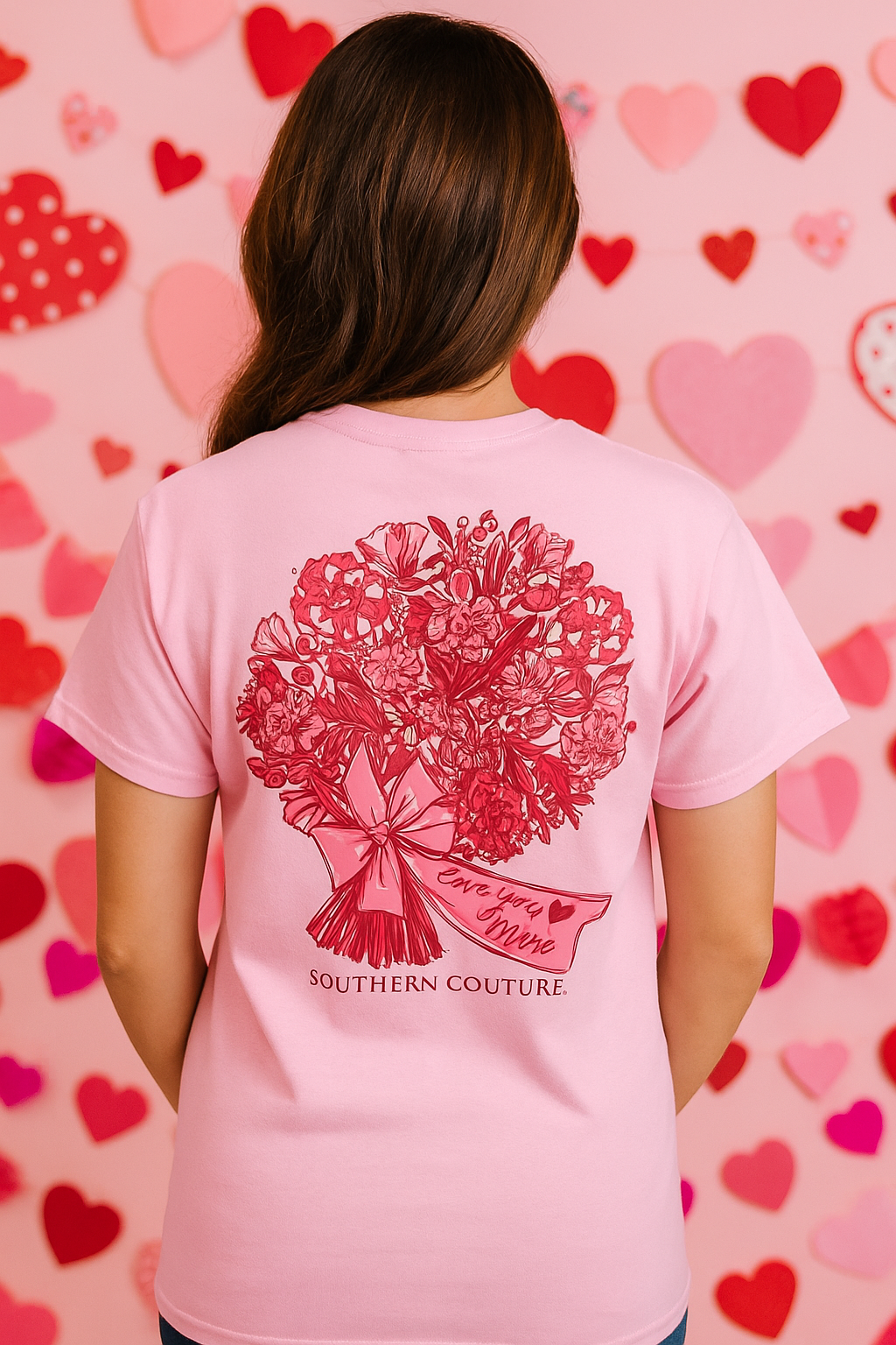 Southern Couture Classic Love You More Flowers  T-Shirt - SimplyCuteTees
