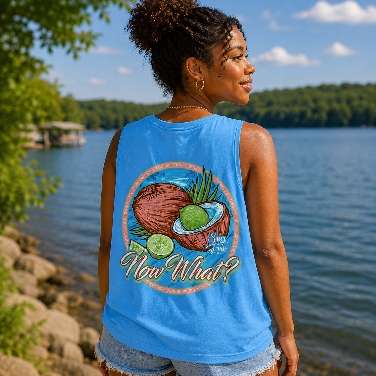 Sassy Frass Lime in the Coconut Now What Comfort Colors Bright T Shirt Tank Top
