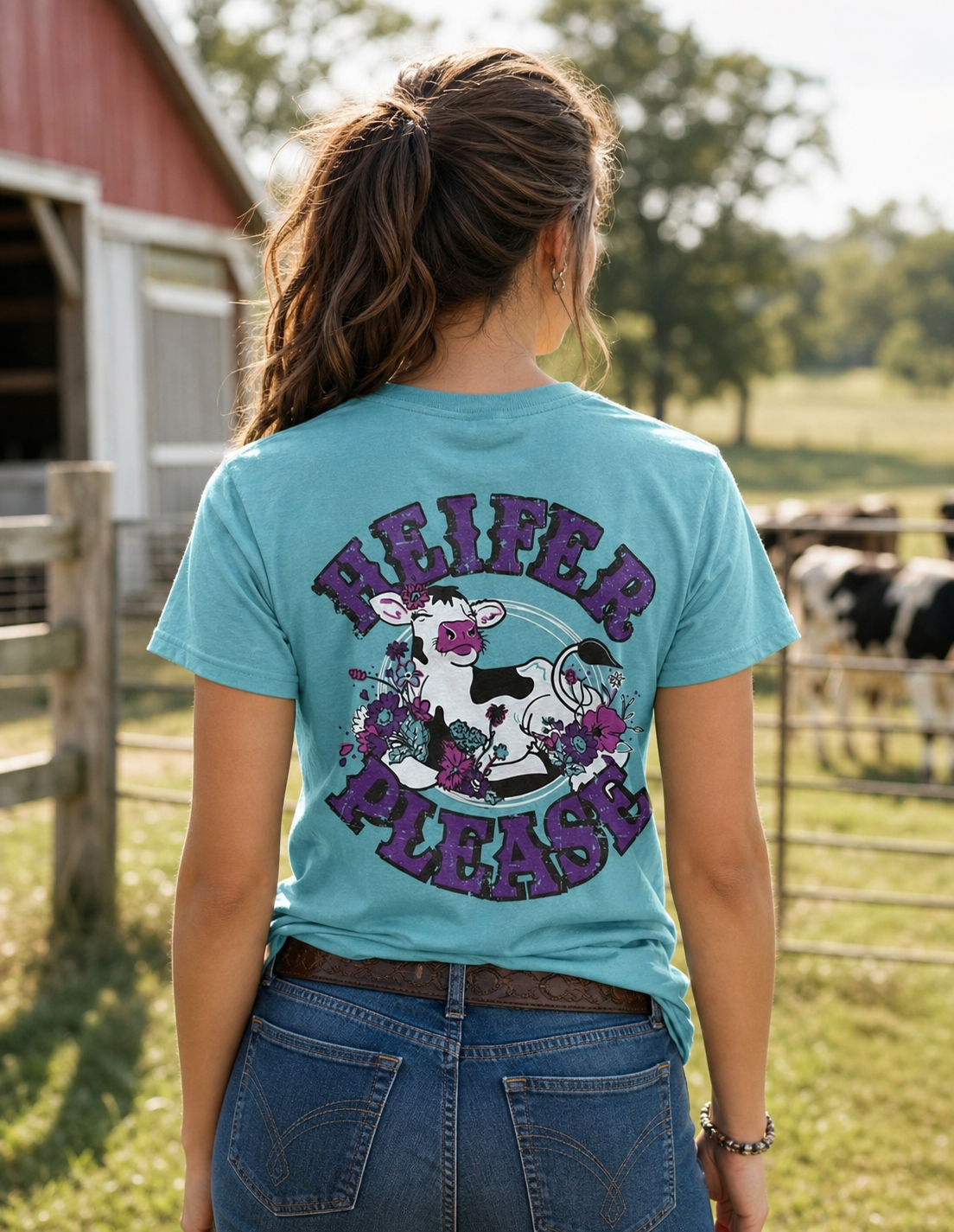 Southern Chics Heifer Please Cow Comfort Colors T-Shirt