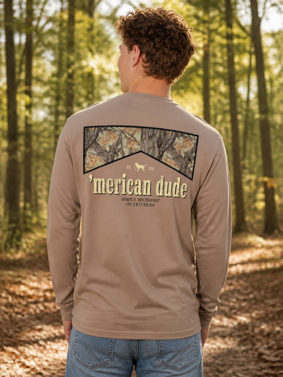 Simply Southern Merican Dude Camo Logo Long Sleeve Unisex T-Shirt