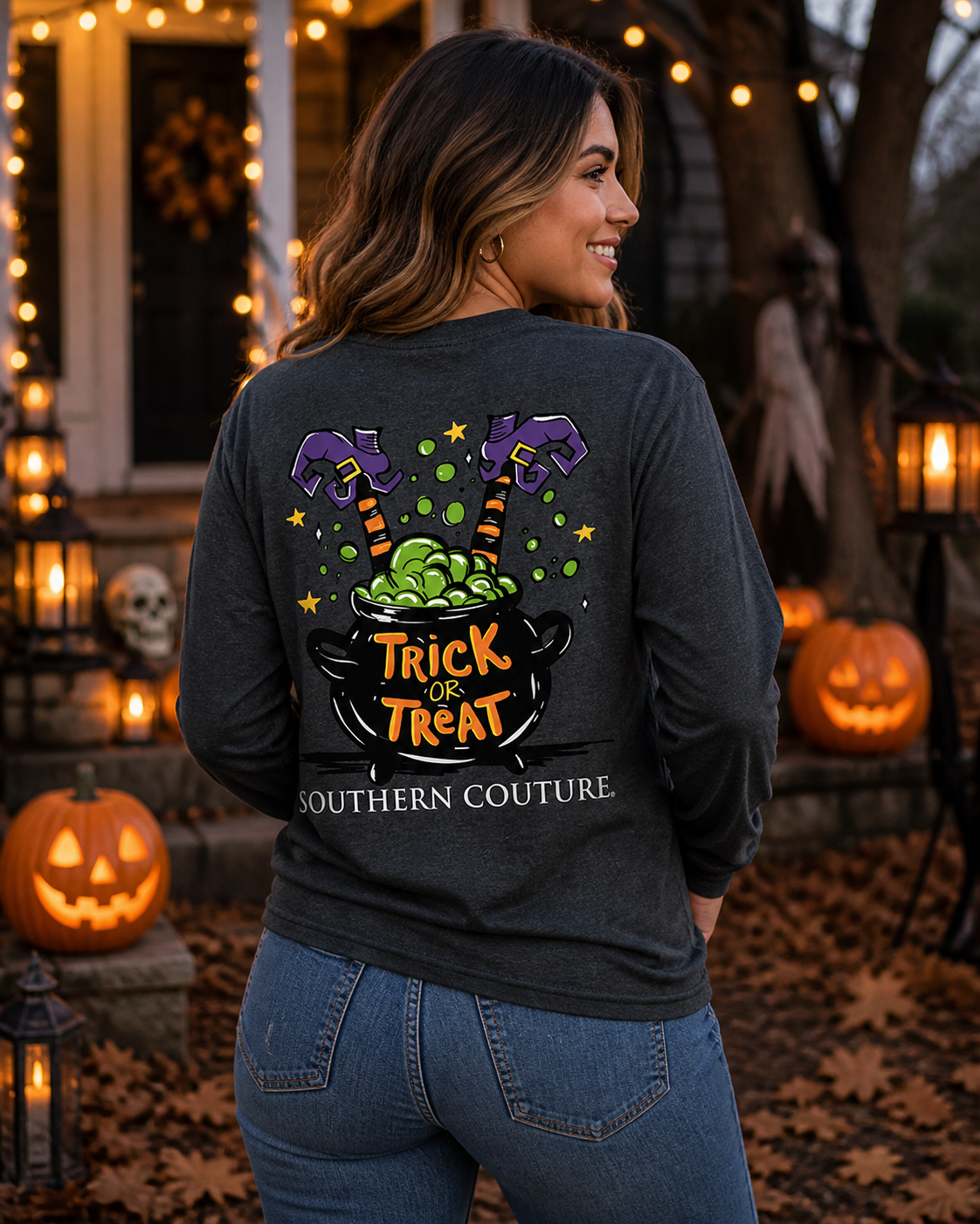 SALE Southern Couture Classic Trick Or Treat Halloween Long Sleeve T-Shirt