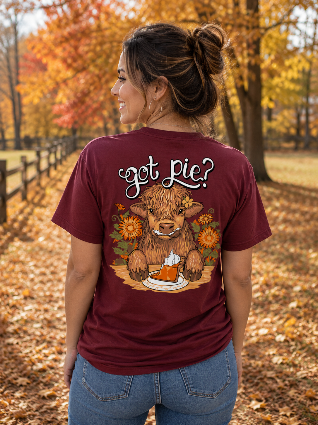 Southern Attitude Got Pie Cow Fall T-Shirt