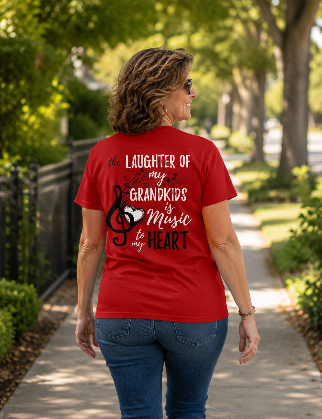 Sassy Frass Laughter of my Grandkids Music to my Heart Nana Mimi Memaw Gigi Grandma Bright T Shirt