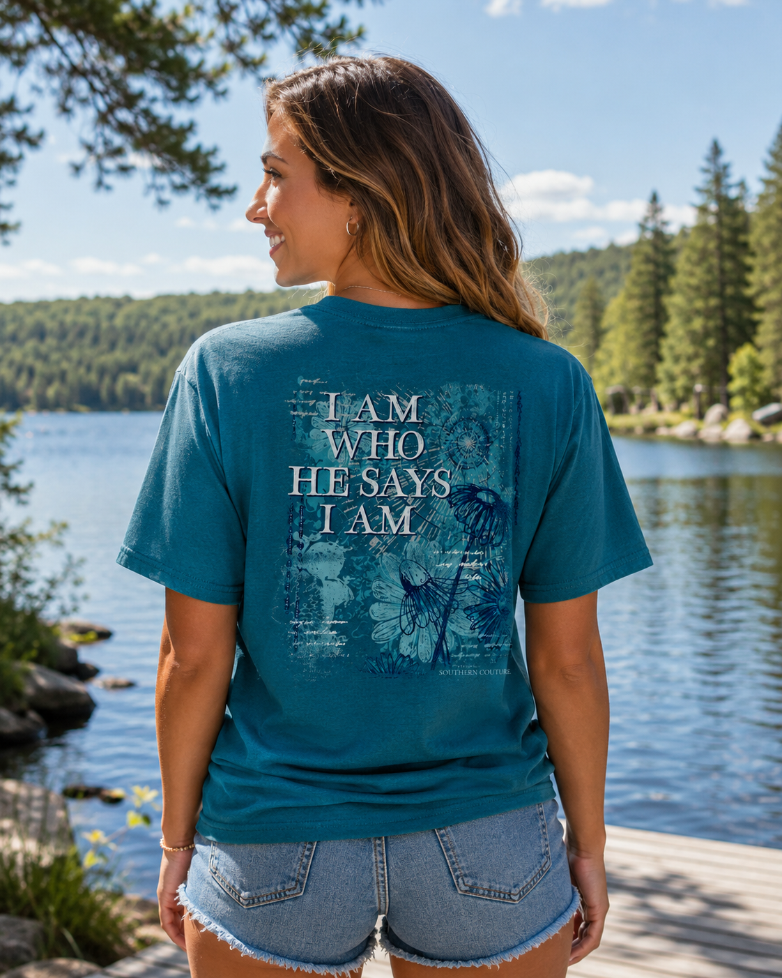 Southern Couture Classic I Am Who He Says I Am T-Shirt