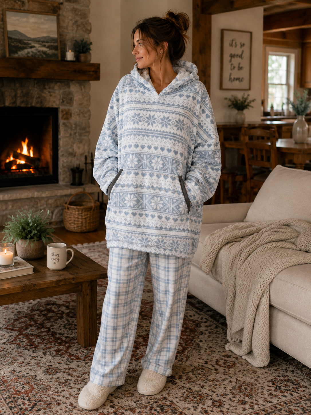 Simply Southern Patterns Ultra Soft Pullover Hoodie Poncho Wearable Blanket T-Shirt