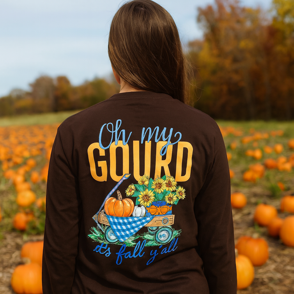 Girlie Girl Originals Oh My Gourd Fall Pumpkin Long Sleeves T Shirt