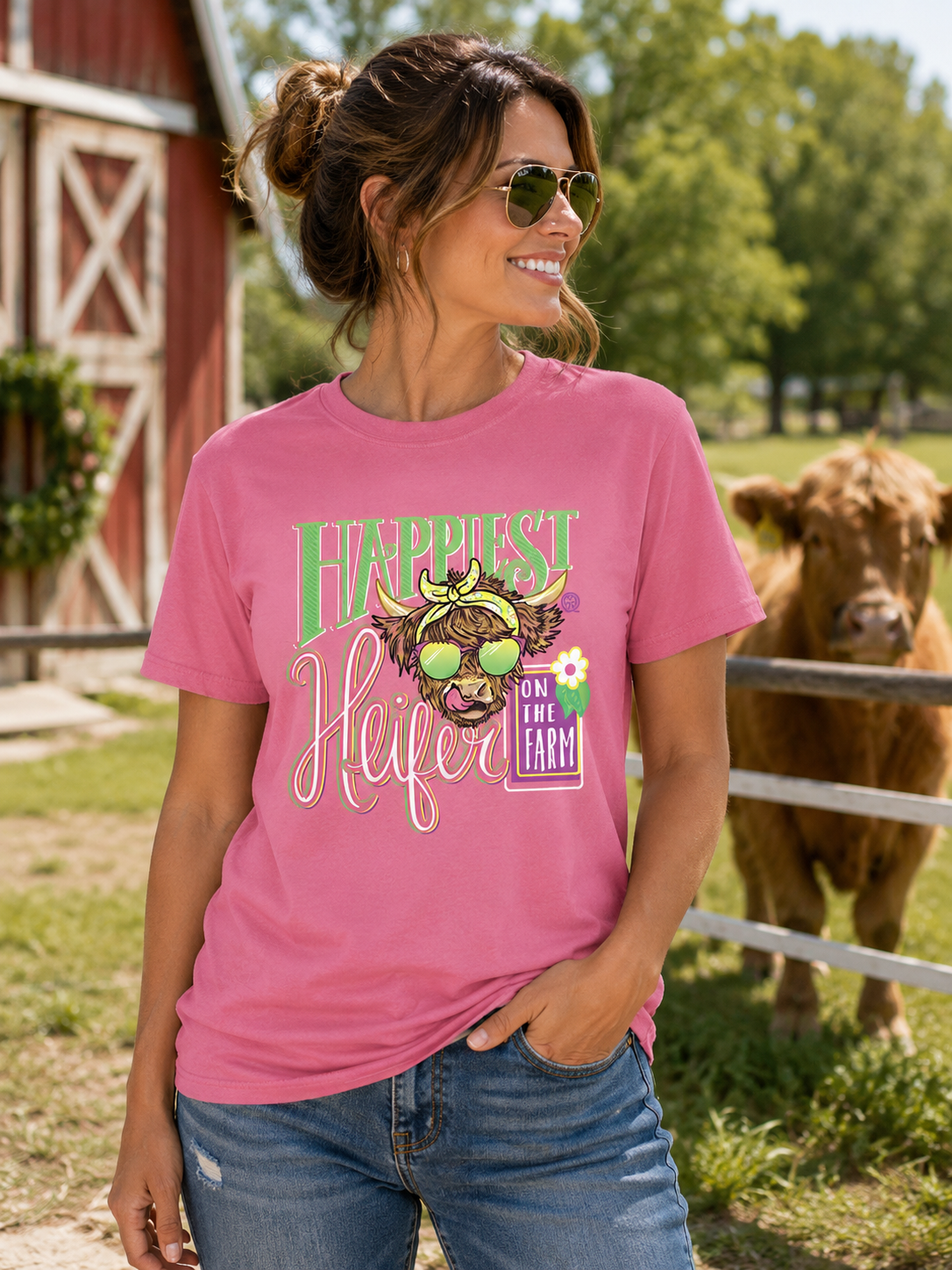 Girlie Girl Originals Happiest Heifer Cow T-Shirt
