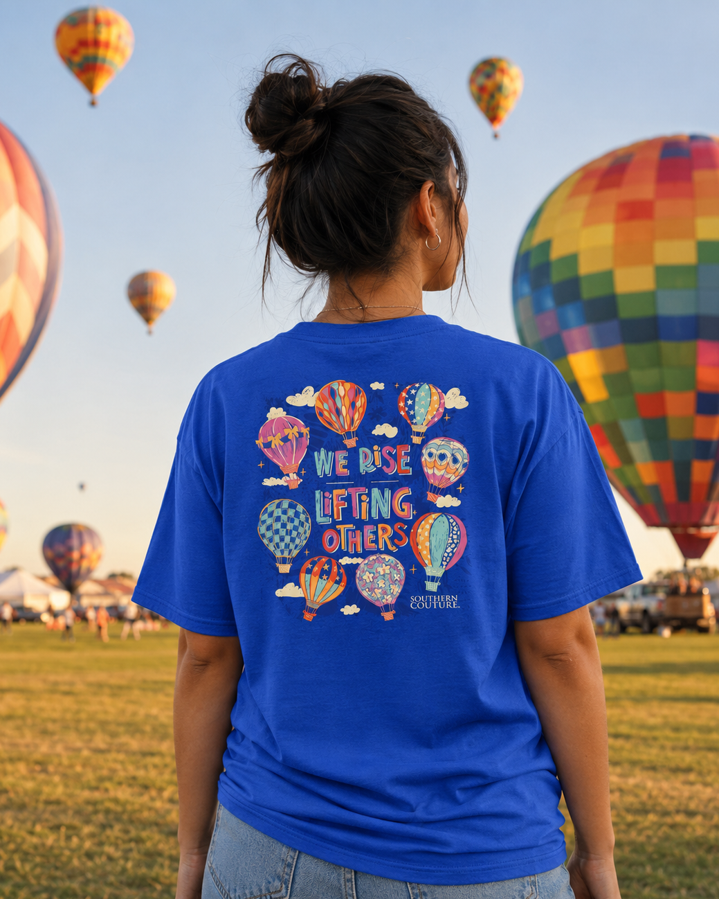 Southern Couture Classic We Rise Balloons Royal T-Shirt
