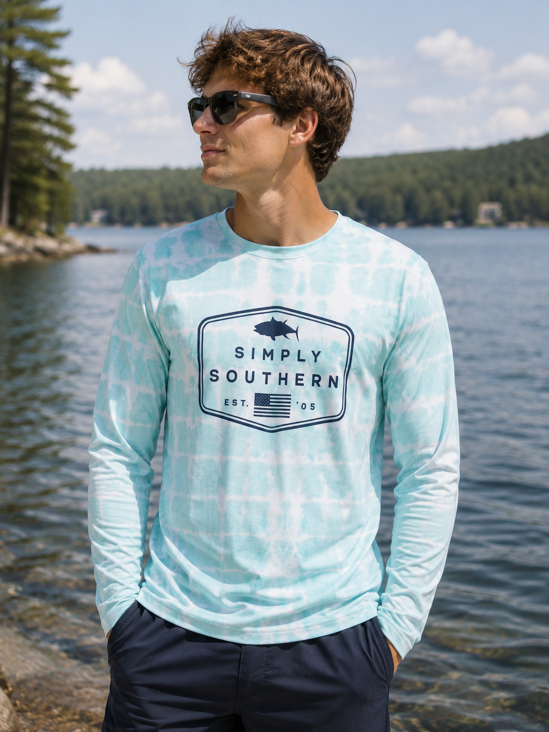 SALE Simply Southern USA Logo Rash Guard Swim UV Protection Unisex Long Sleeve T-Shirt