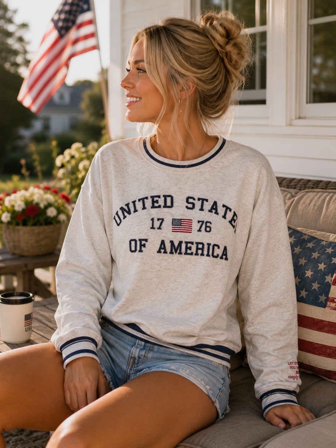 Simply Southern USA 1776 Varsity Crew Sweatshirt