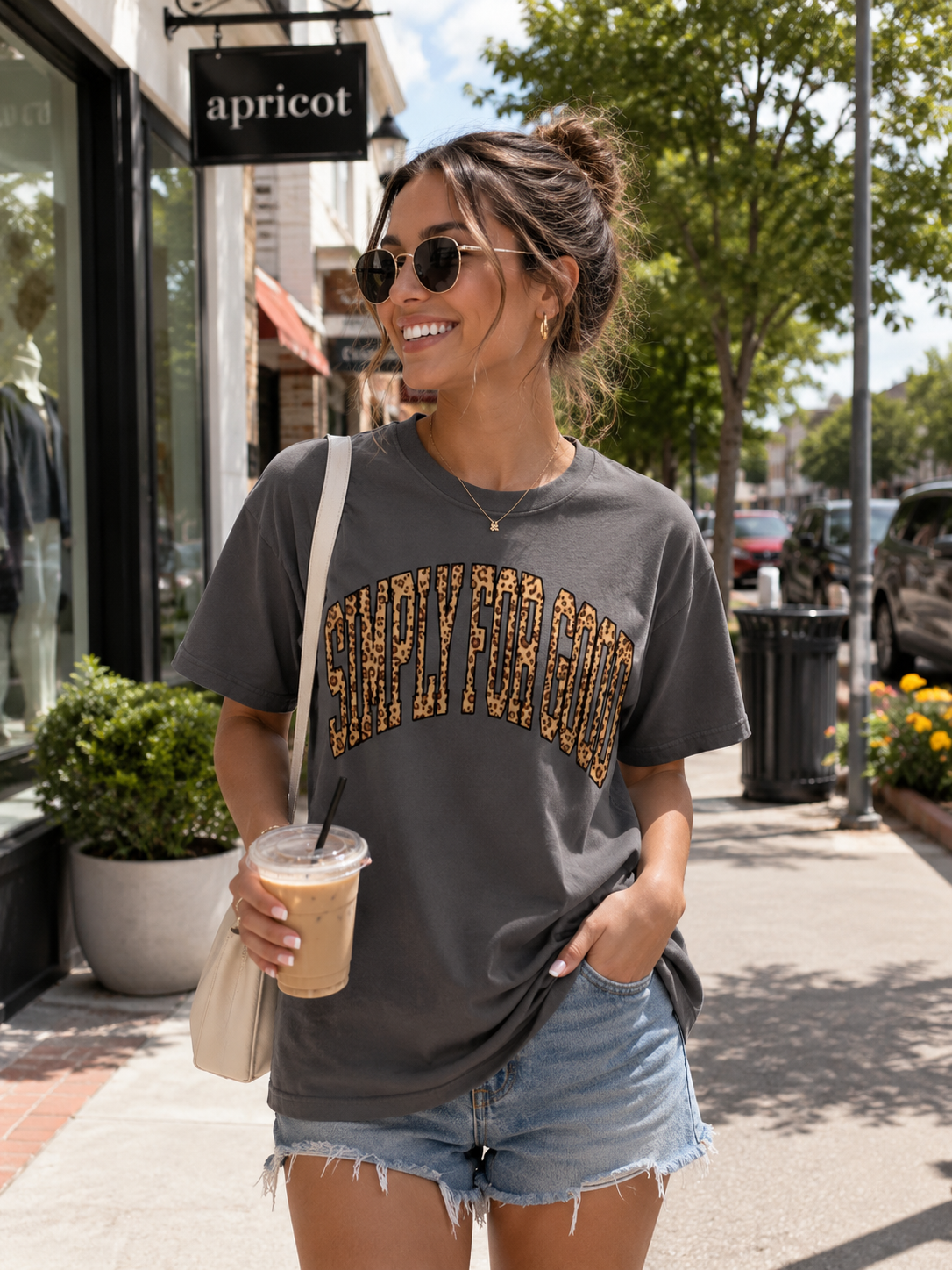 Simply Southern S4G Leopard Good Logo Mineral Washed T-Shirt