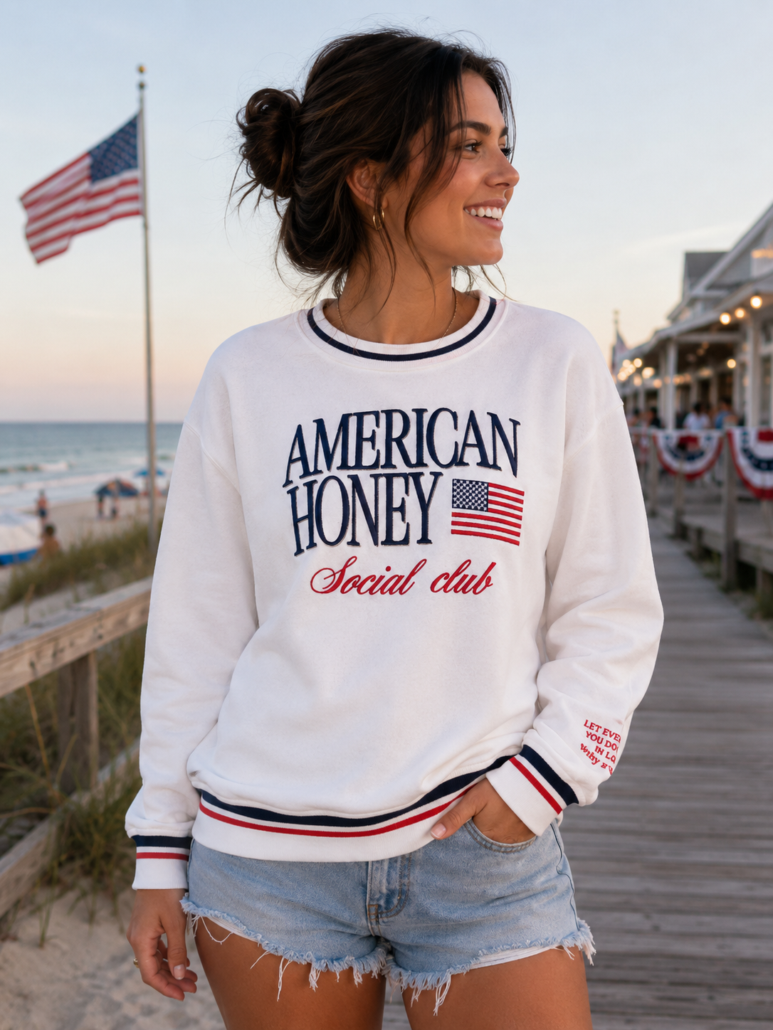 Simply Southern American Varsity Crew Sweatshirt