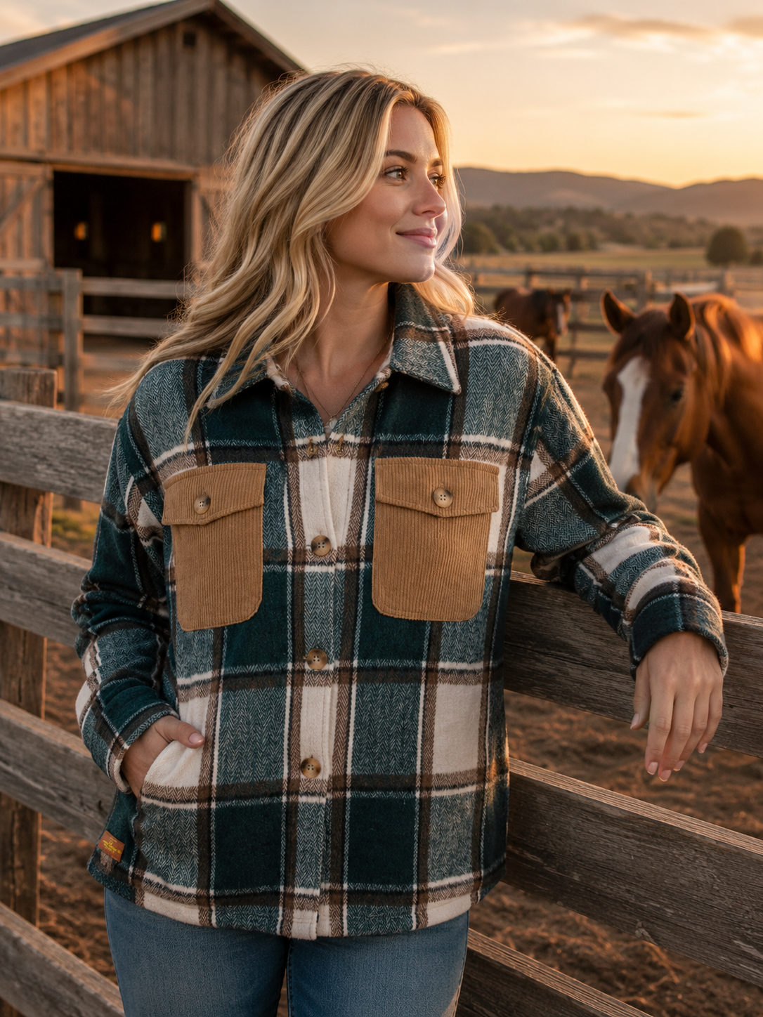 Simply Southern Plaid Shacket Yosemite Long Sleeve Pullover Jacket