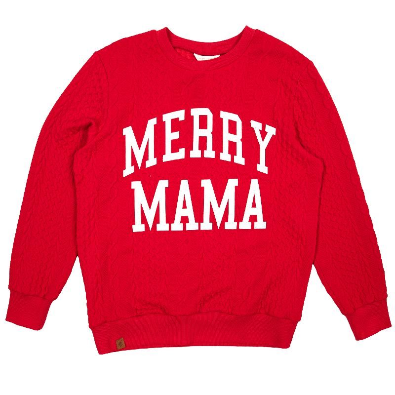 Simply Southern Merry Mama &amp; Mini Braid Holiday Long Sleeve Sweater