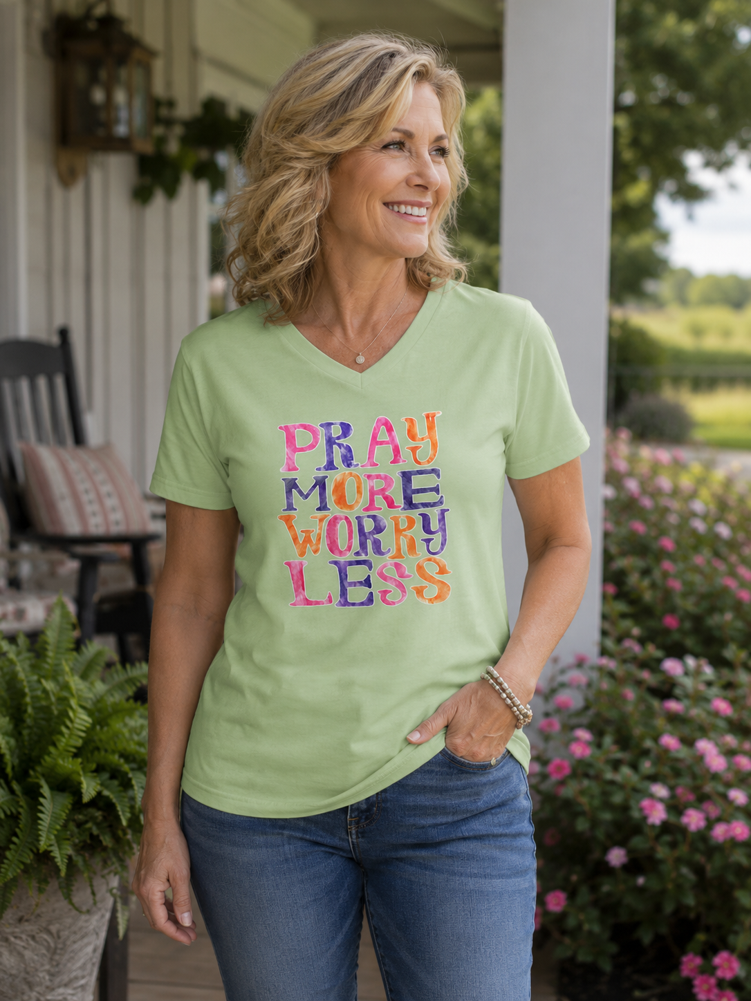SALE Sassy Frass Pray More Worry Less Canvas T-Shirt