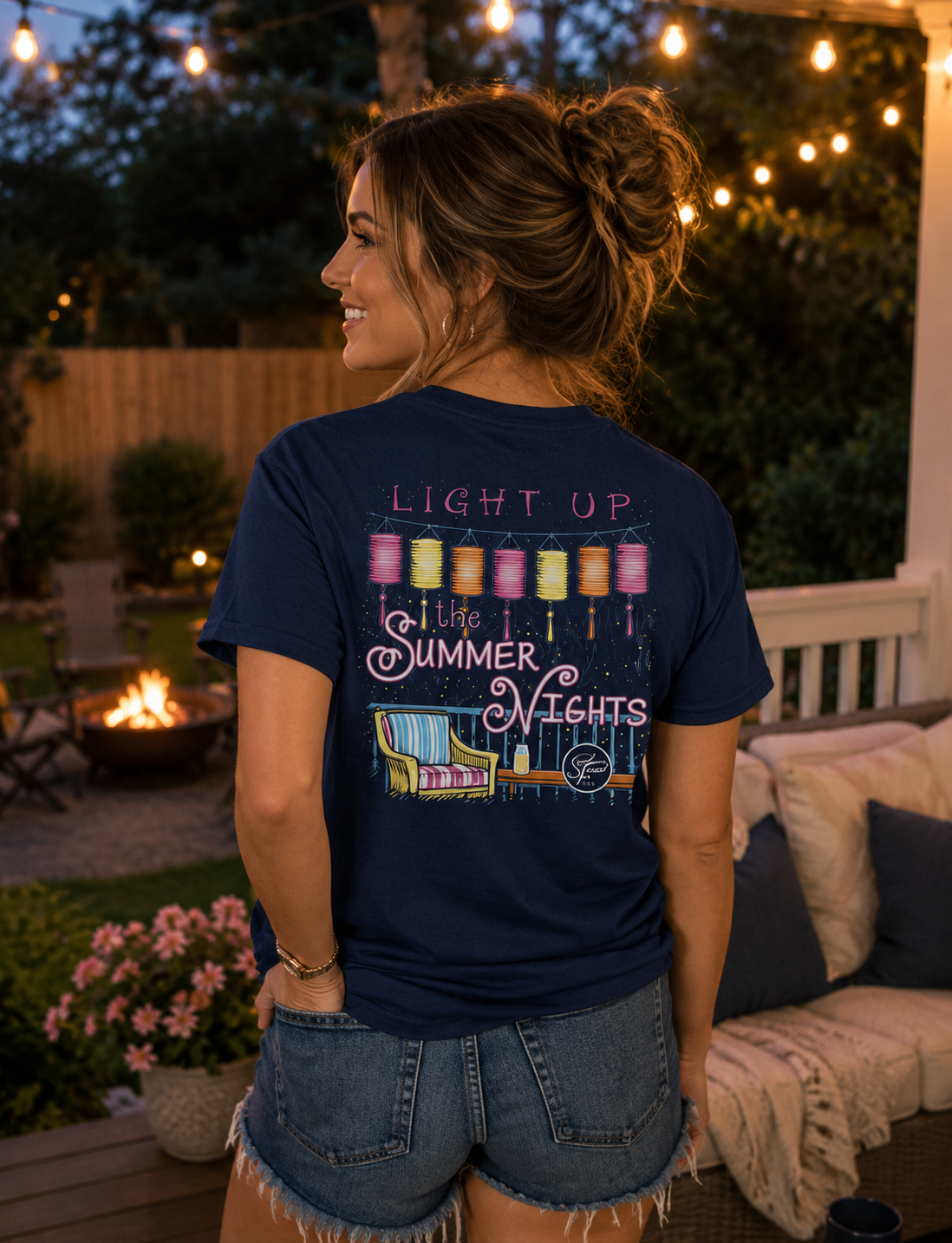 Sassy Frass Light Up the Summer Nights Girlie Bright T Shirt