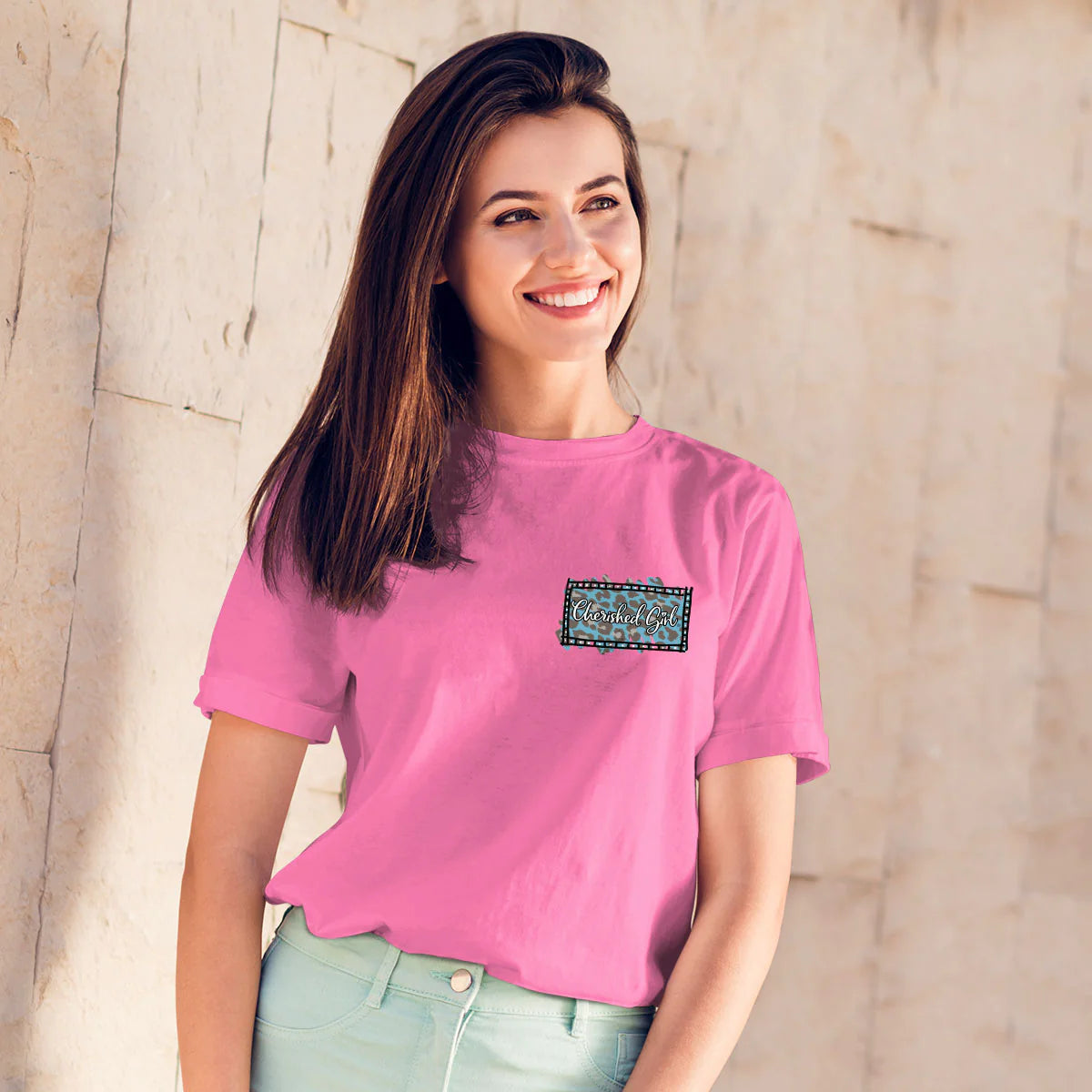 Cherished Girl Leopard Cross Faith T-Shirt - SimplyCuteTees