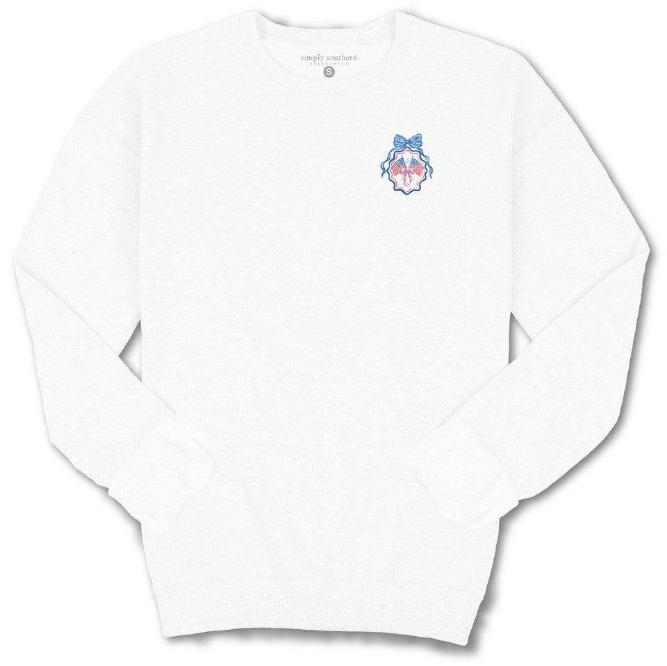 Simply Southern American Belle Long Sleeve Crew Sweatshirt - SimplyCuteTees