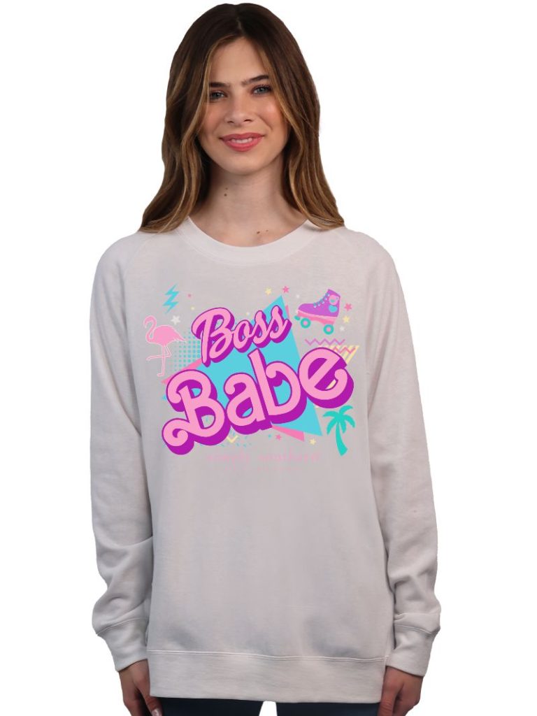 Simply Southern Boss Babe Long Sleeve Crew Sweatshirt