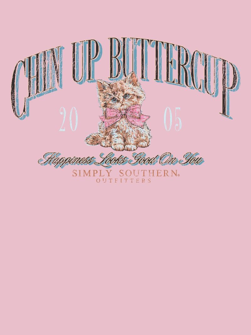 Simply Southern Chin Up Cat Long Sleeve Crew Sweatshirt - SimplyCuteTees