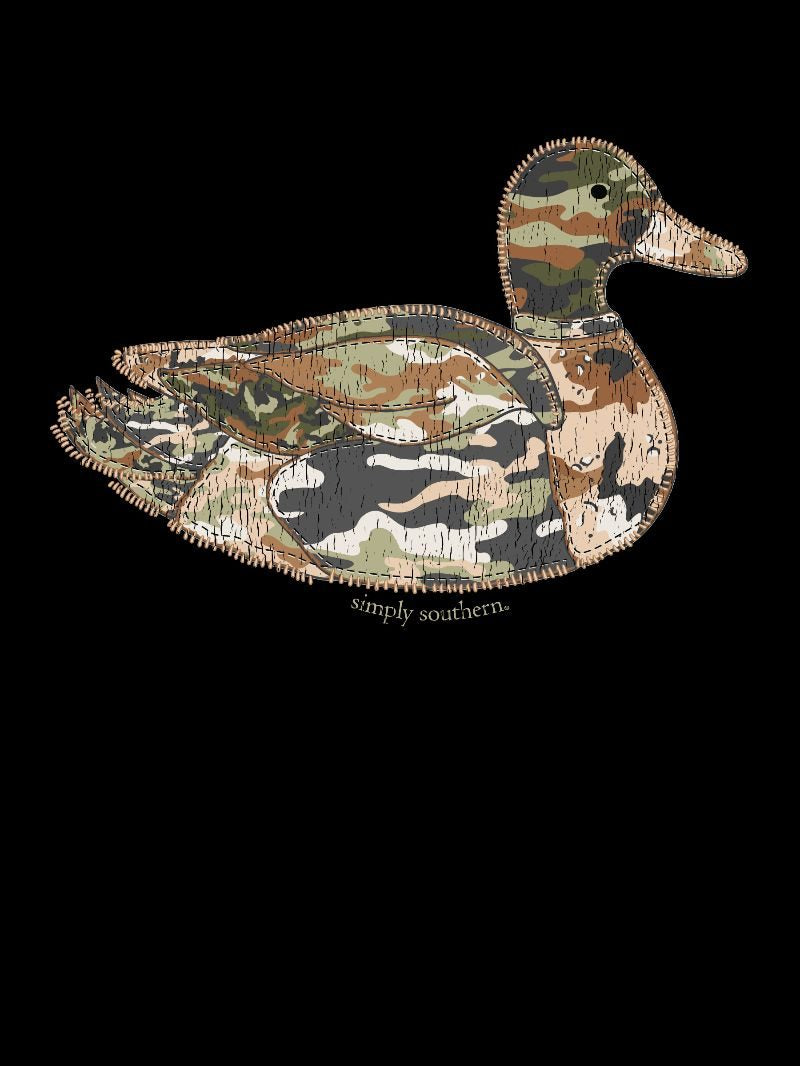 Simply Southern Stich Camo Pattern Duck Long Sleeve Crew Sweatshirt