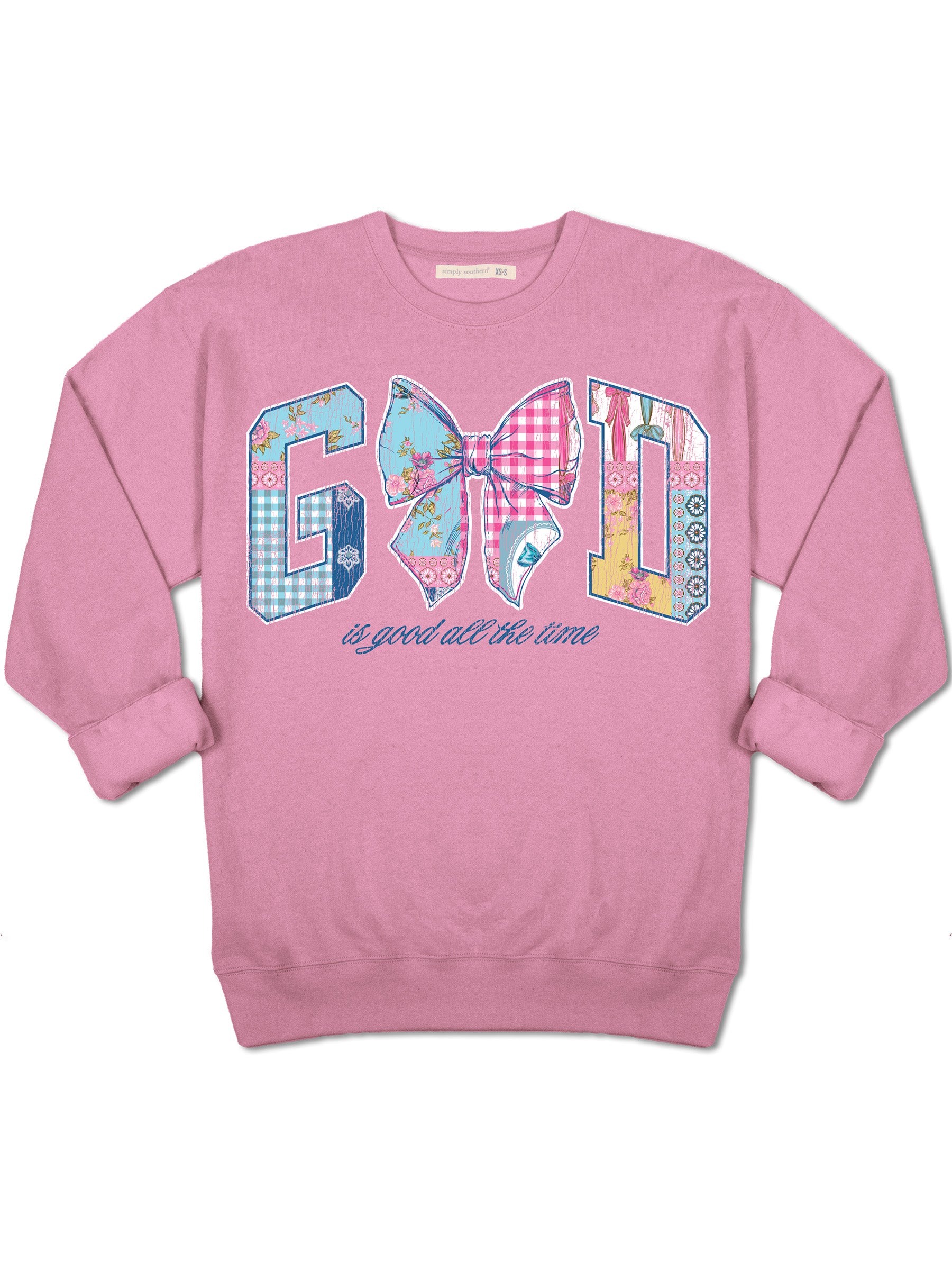 Simply Southern God Bow Long Sleeve Crew Sweatshirt - SimplyCuteTees