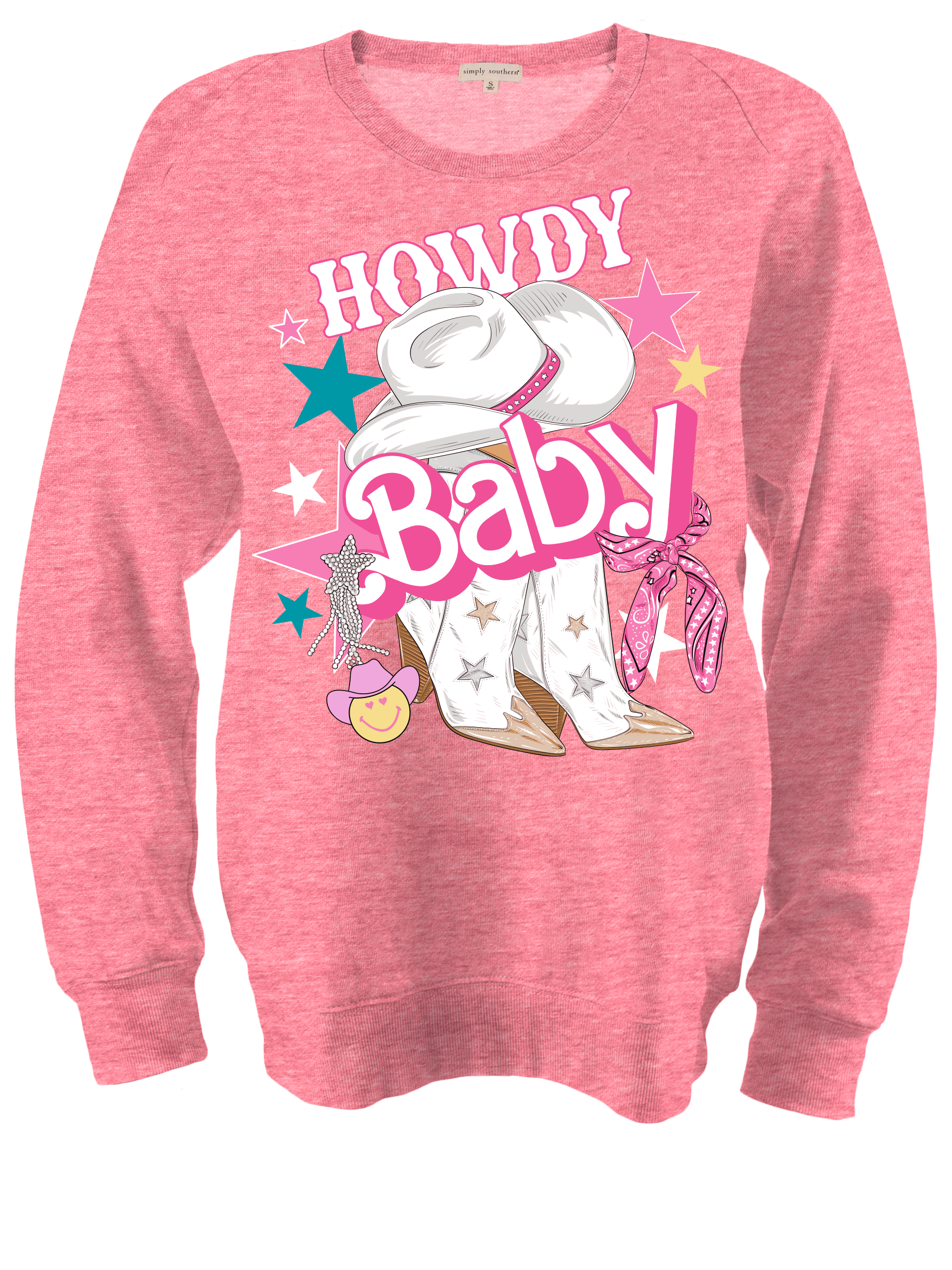 Simply Southern Howdy Baby Long Sleeve Crew Sweatshirt - SimplyCuteTees