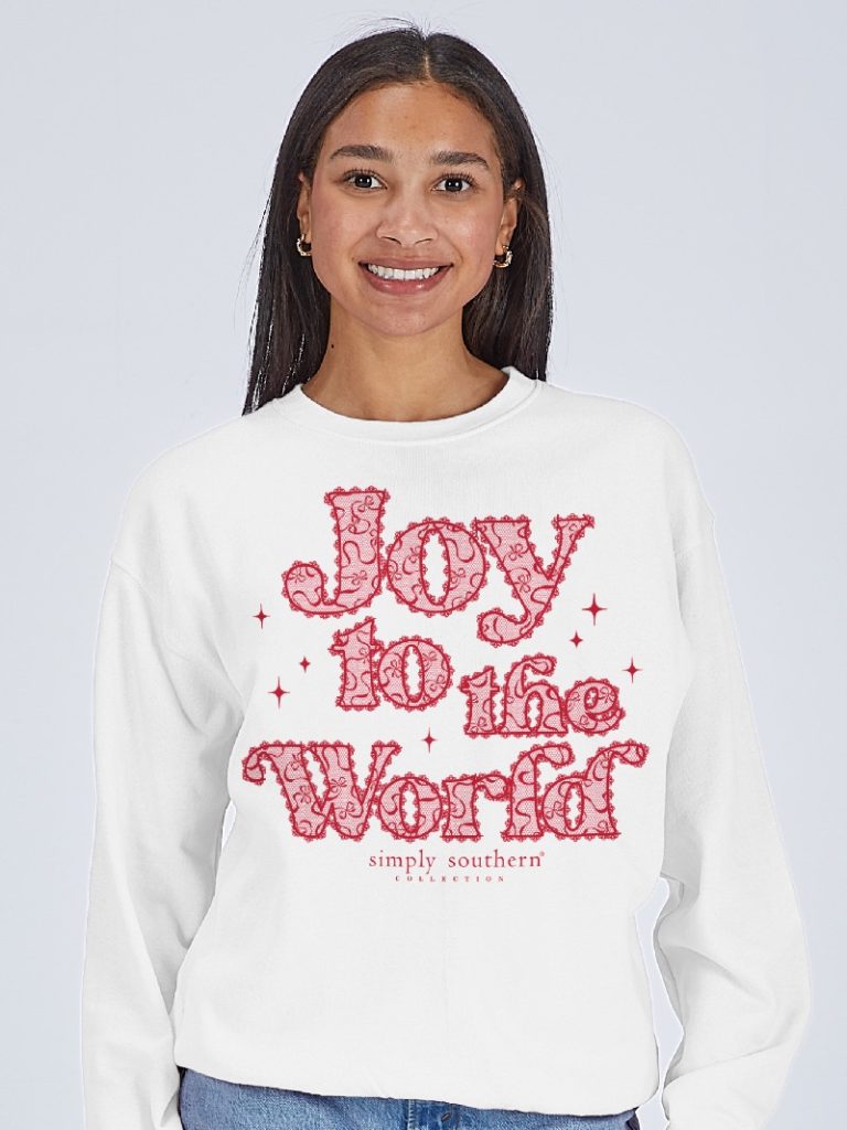 Simply Southern Joy Snow Holiday Long Sleeve Crew Sweatshirt