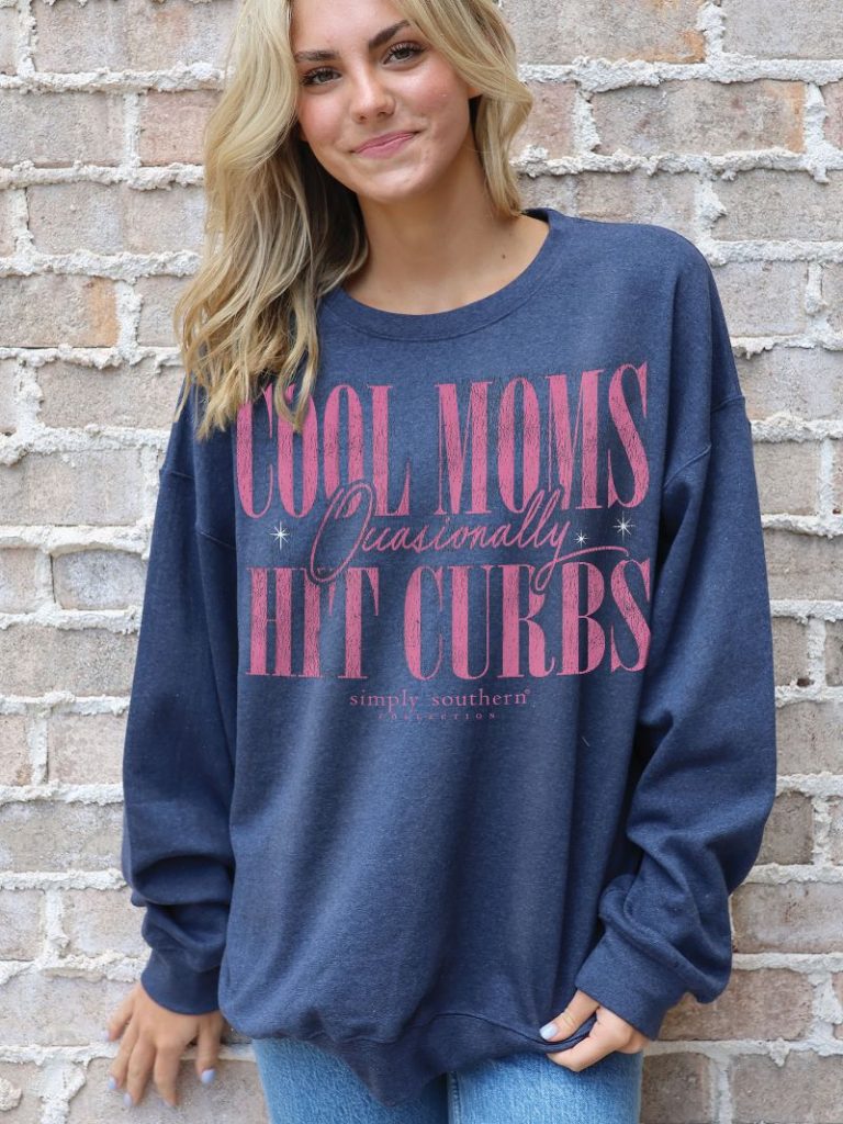 Simply Southern Cool Moms Long Sleeve Crew Sweatshirt