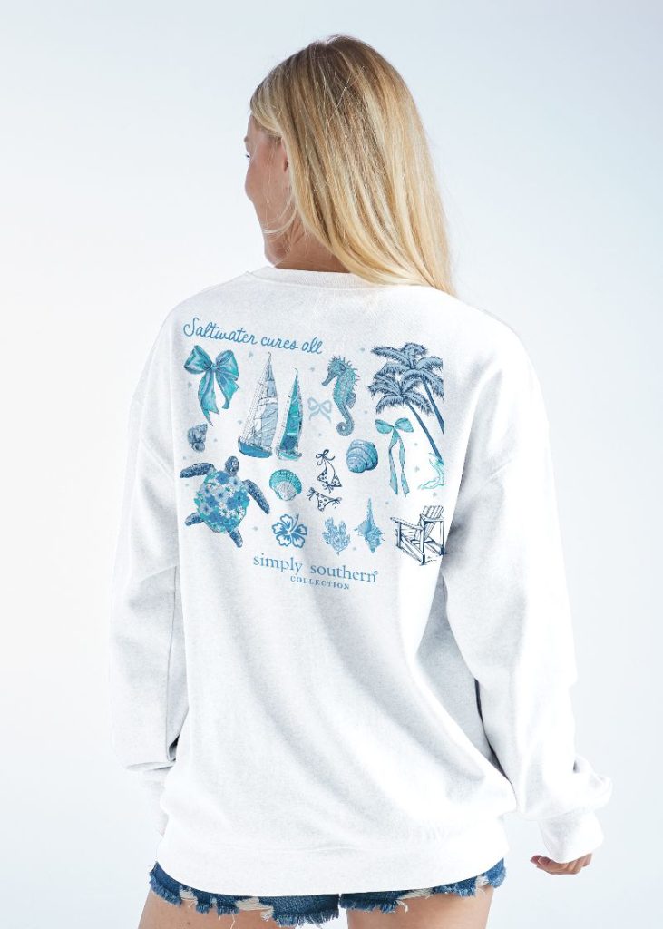 Simply Southern Salty Long Sleeve Crew Sweatshirt - SimplyCuteTees