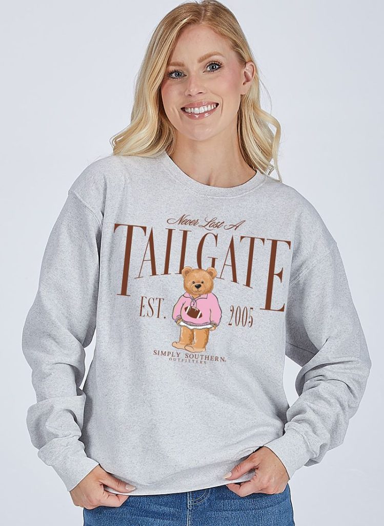 Simply Southern Tailgate Football Long Sleeve Crew Sweatshirt - SimplyCuteTees