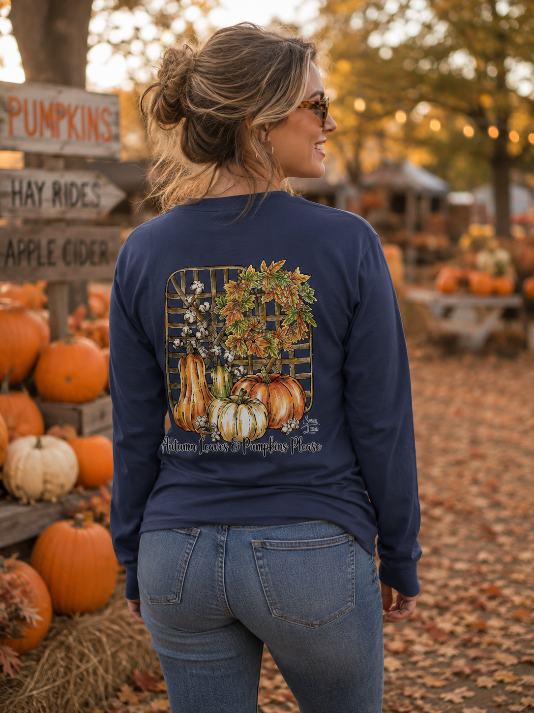 SALE Sassy Frass Pumpkins Please Fall Long Sleeve T-Shirt